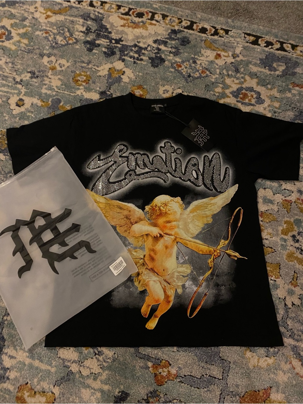 Cupid mixed emotions graphic t-shirt
